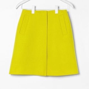 COS Wool A- Line Skirt Bright Yellow